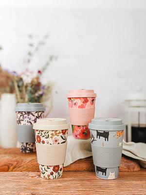 
            
                Load image into Gallery viewer, Jardins de Fleurs Bamboo Reusable Cup by Hebe Studio/Mimi + August
            
        
